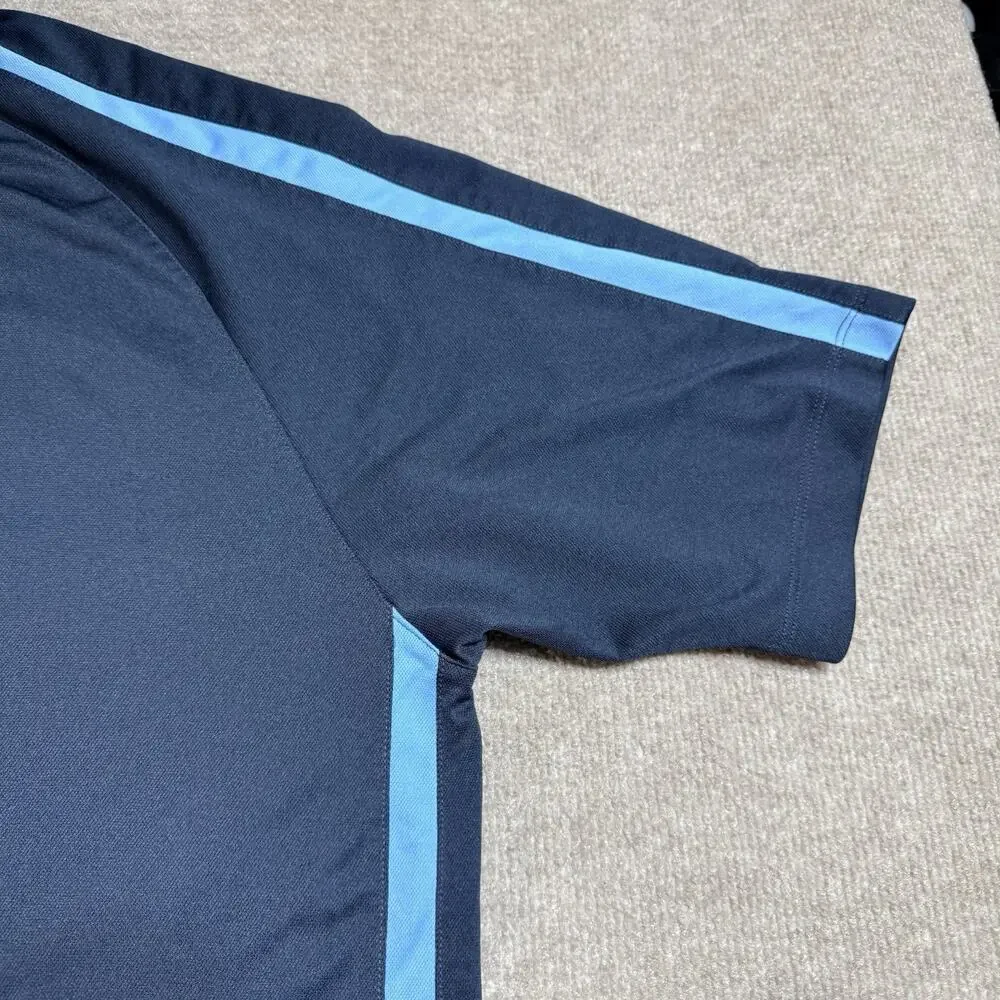 Nike XXL Short Sleeve Golf Polo Shirt Mens Navy Stripe‎ NikeFitDry Performance
